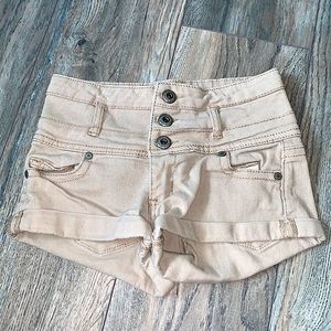 High Waisted Khaki Shorts